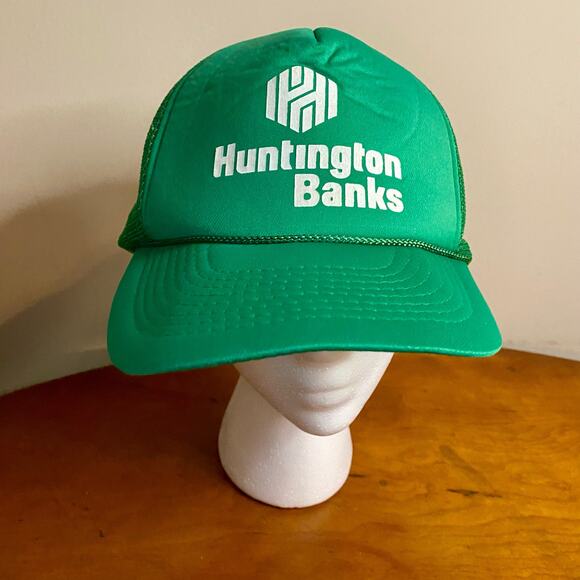 Huntington Banks VSport Vintage Green Trucker Hat Unisex Mens One Size - Picture 2 of 16